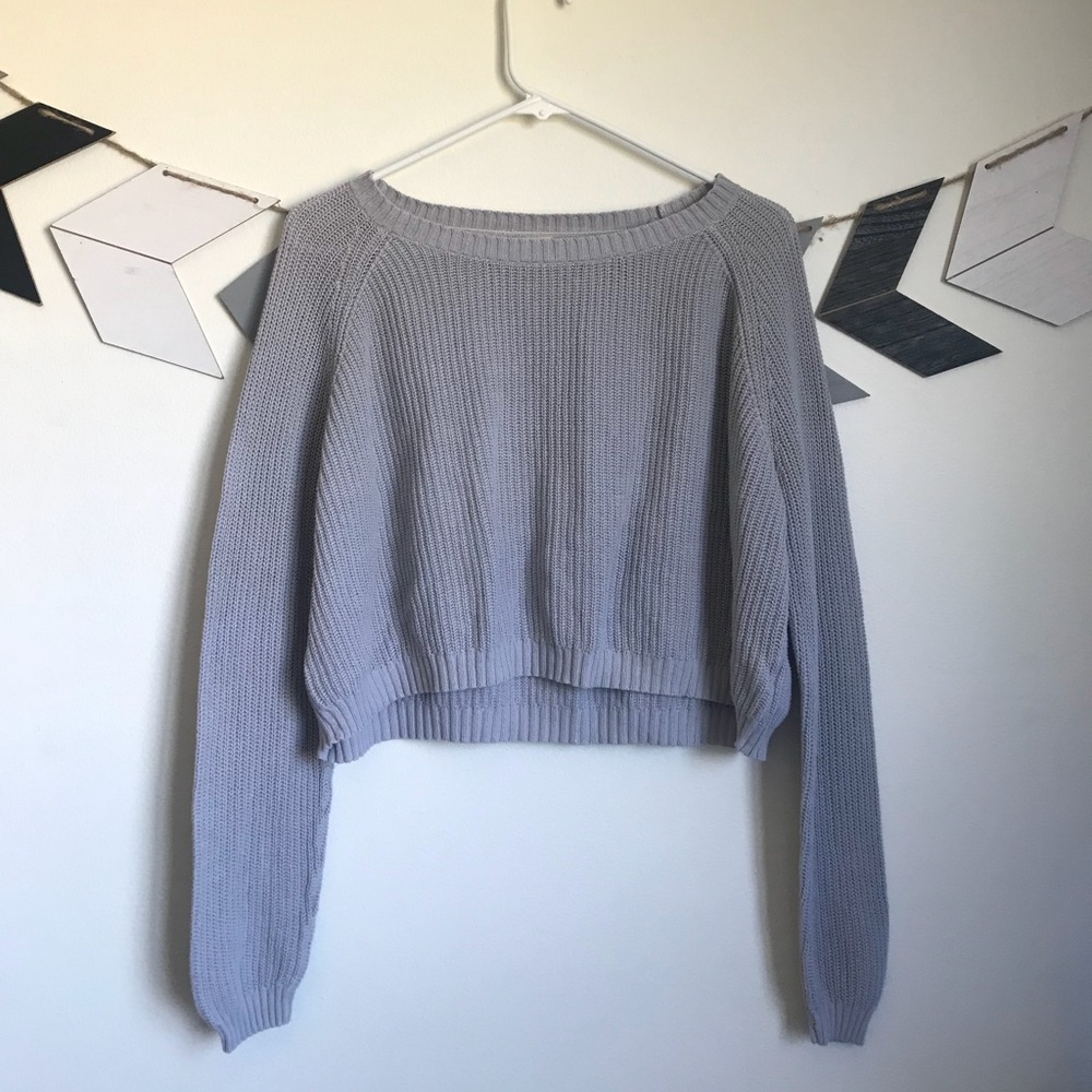 Grey Cropped Sweater
